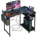 L Shaped Gaming Desk 40 Inch Black Carbon J746