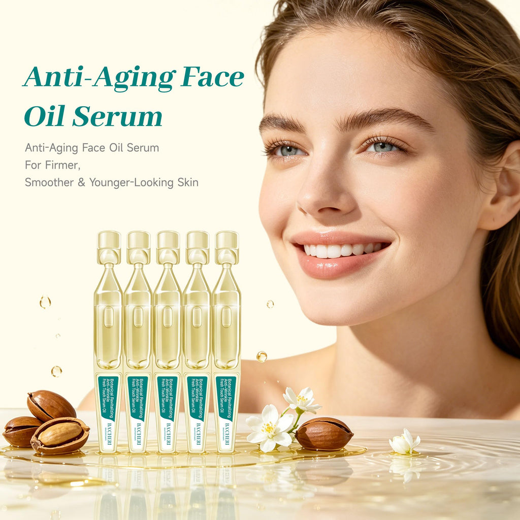 Anti-Aging Face Oil Serum Ampoules with Squalane, Camellia, Jojoba & Meadowfoam Seed Oil, 1ml x 30 Y73283