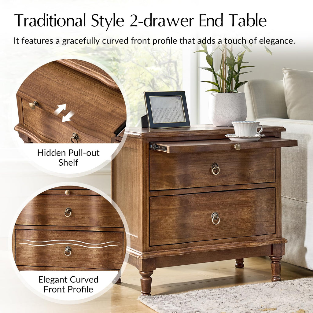 2-Drawer End Table with Charging Station V78027