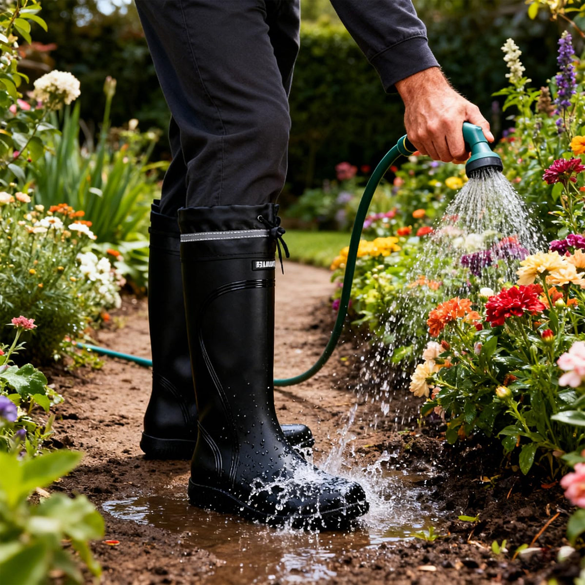Waterproof Knee High Rubber Rain Boots B419177