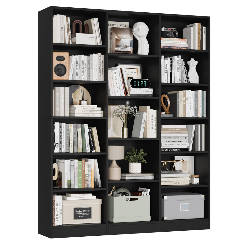 Triple Wide Bookshelf with 17 Display Shelves V859