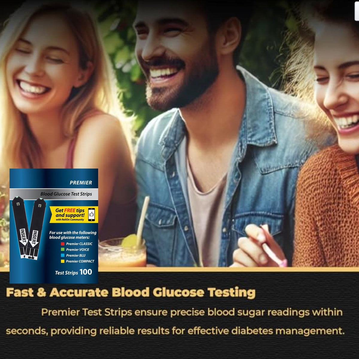 Blood Glucose Test Strips 100 ct V355