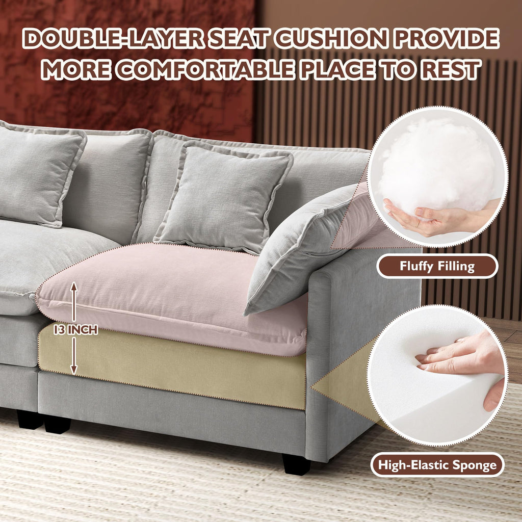 77 Inch Grey Chenille Loveseat V131121
