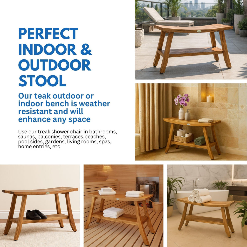 34-Inch Natural Teak Shower Bench M59947