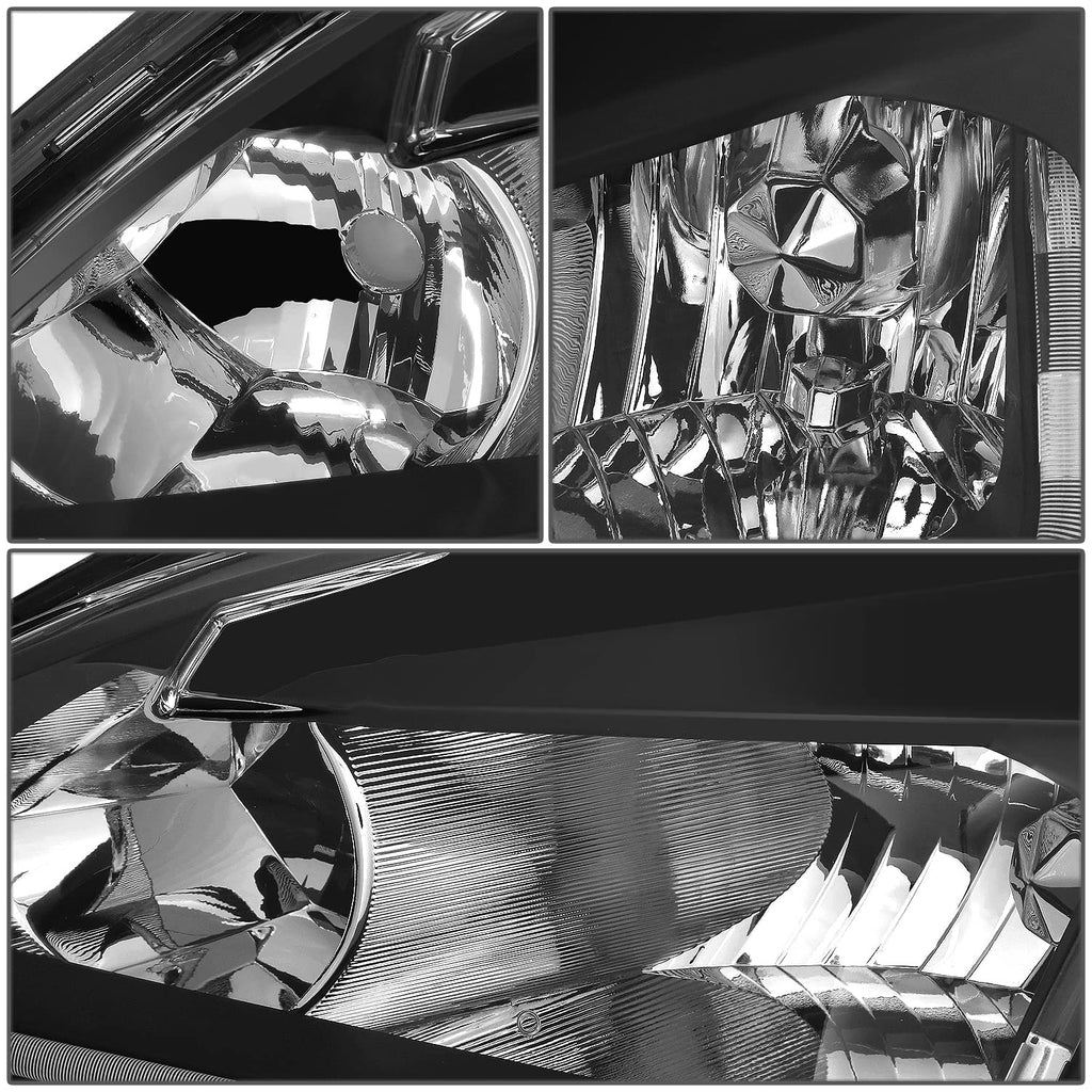 Black Headlight Assembly with LED Day Running Light J6705
