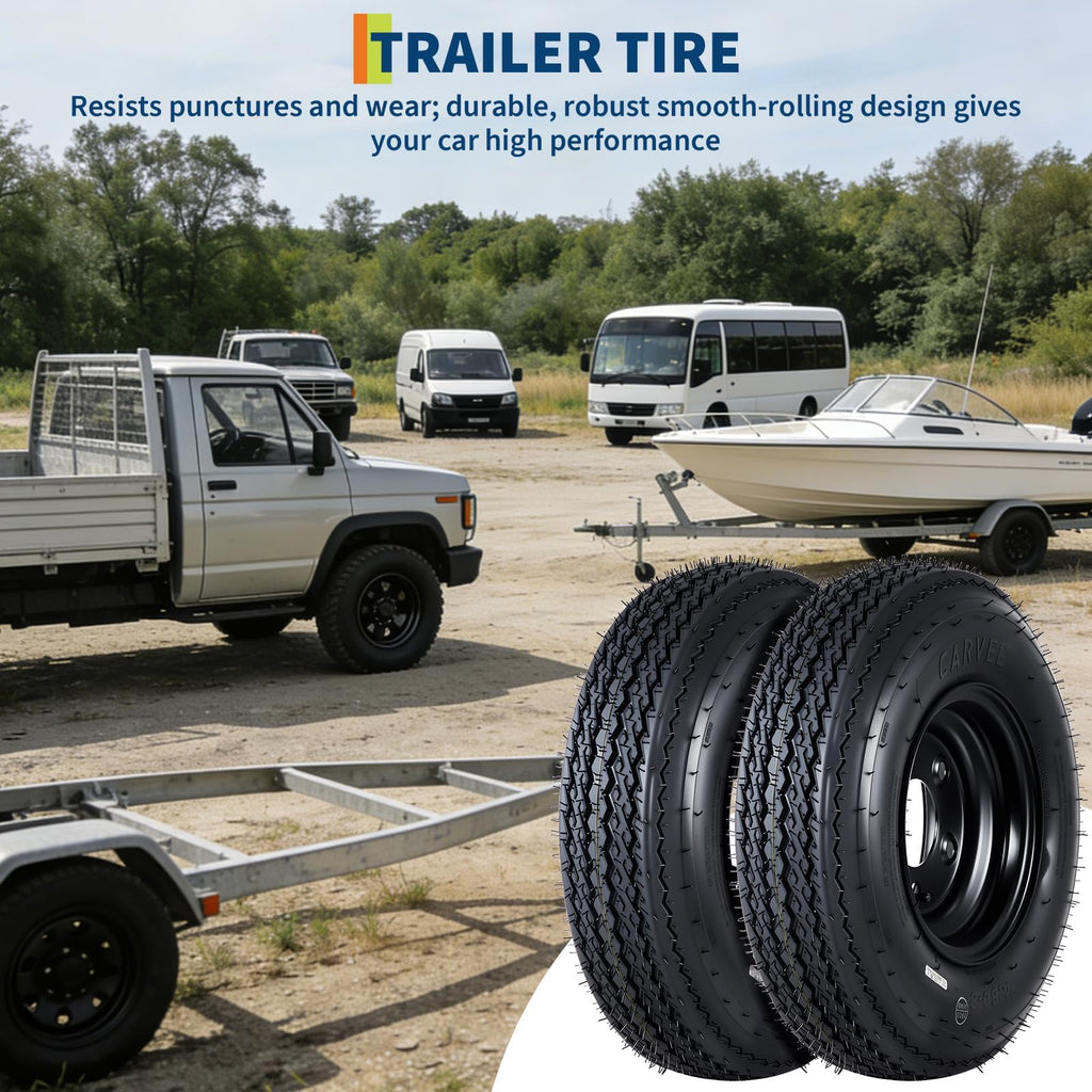 2-Pack 4.80-12 Trailer Tires with 12" Rims S476