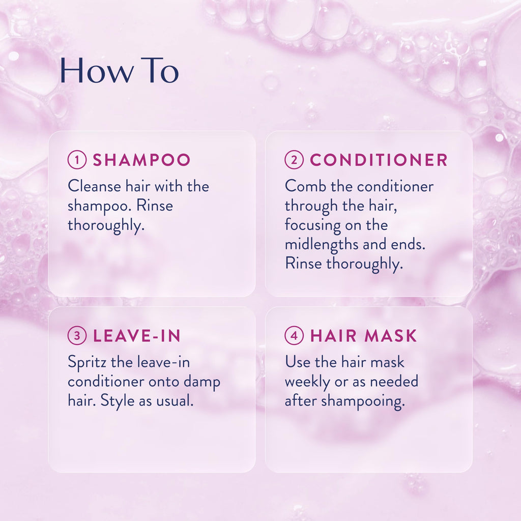 Hydrating Shampoo, Conditioner, Leave-In Conditioner & Hair Mask Bundle H207