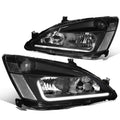 Black Headlight Assembly with LED Day Running Light J6705