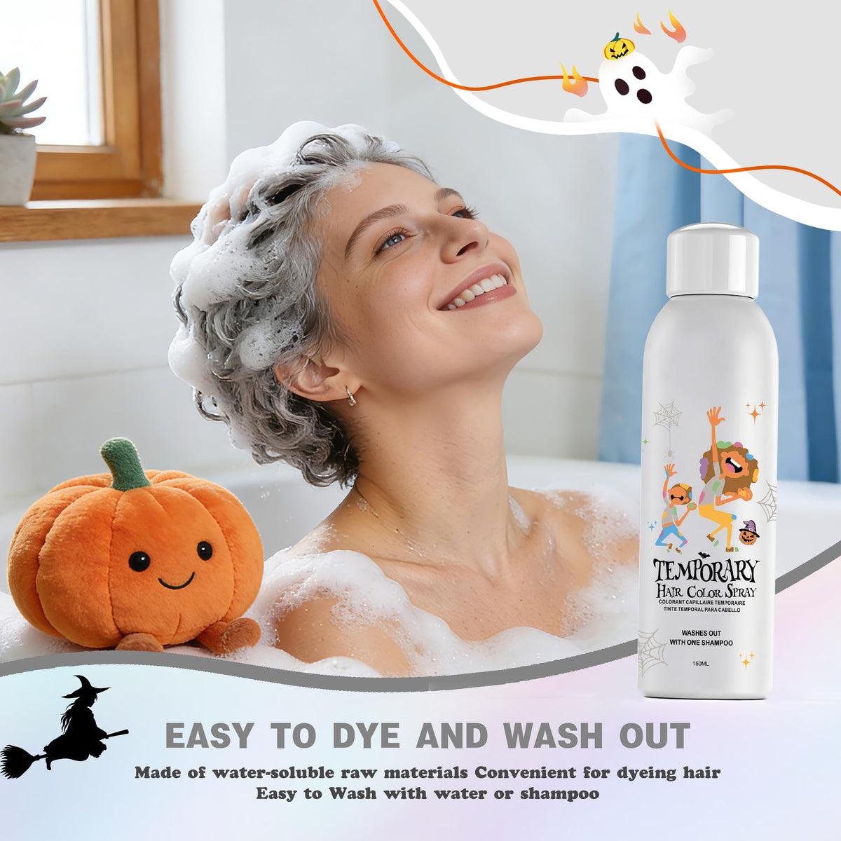 White Temporary Hair Color Spray 150ml K785679