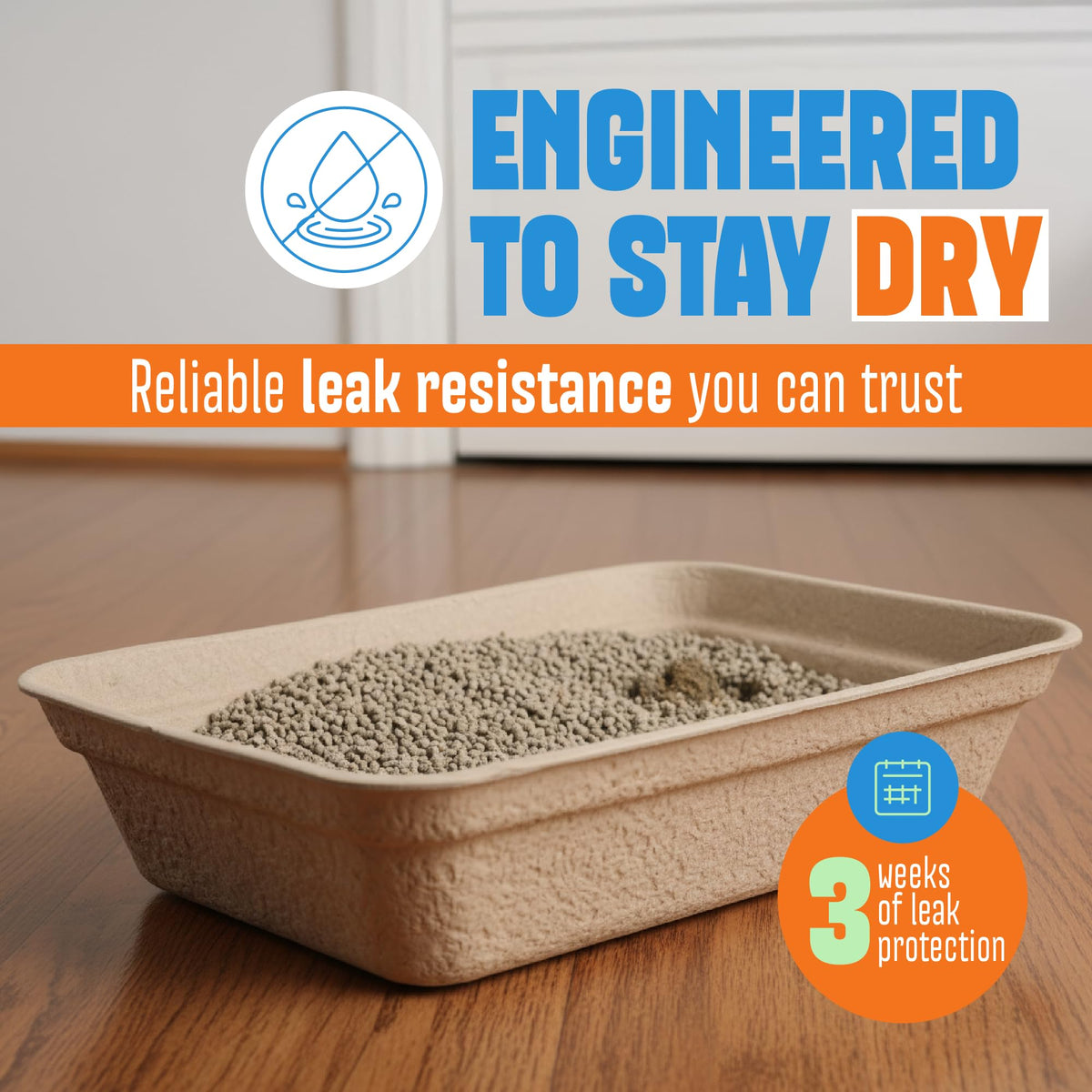 Large 6 Pack Leak Resistant Disposable Cat Litter Boxes V984662