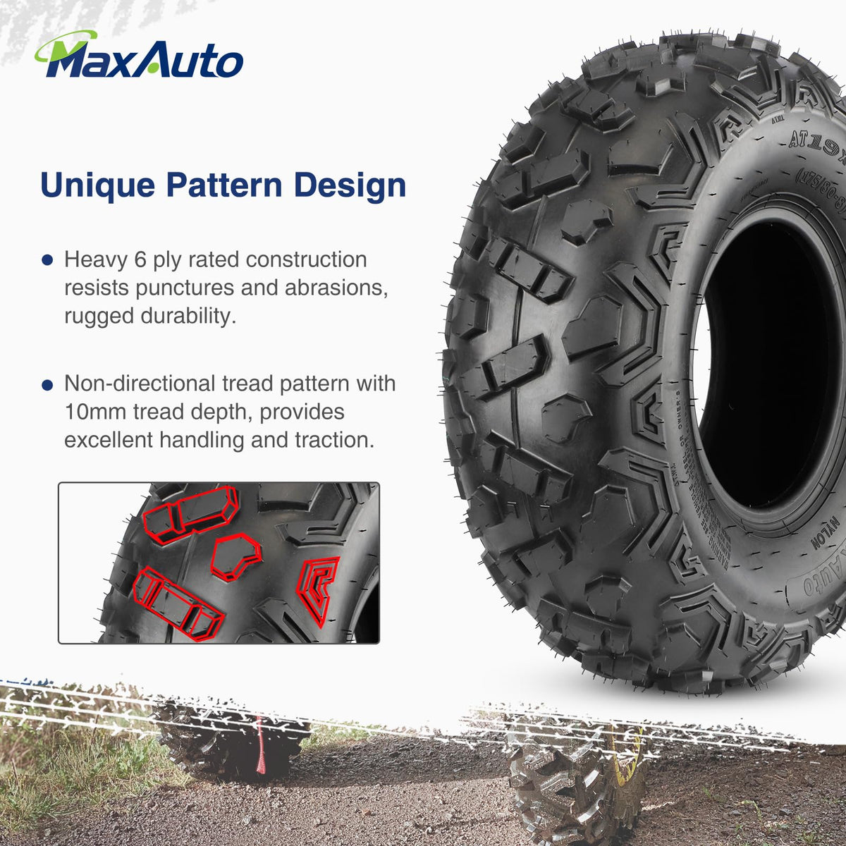 19x7-8 ATV Tires Set of 2 E9118
