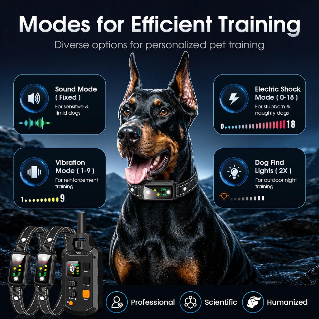 2 Dogs Waterproof Dog Training Collar with Remote G239154