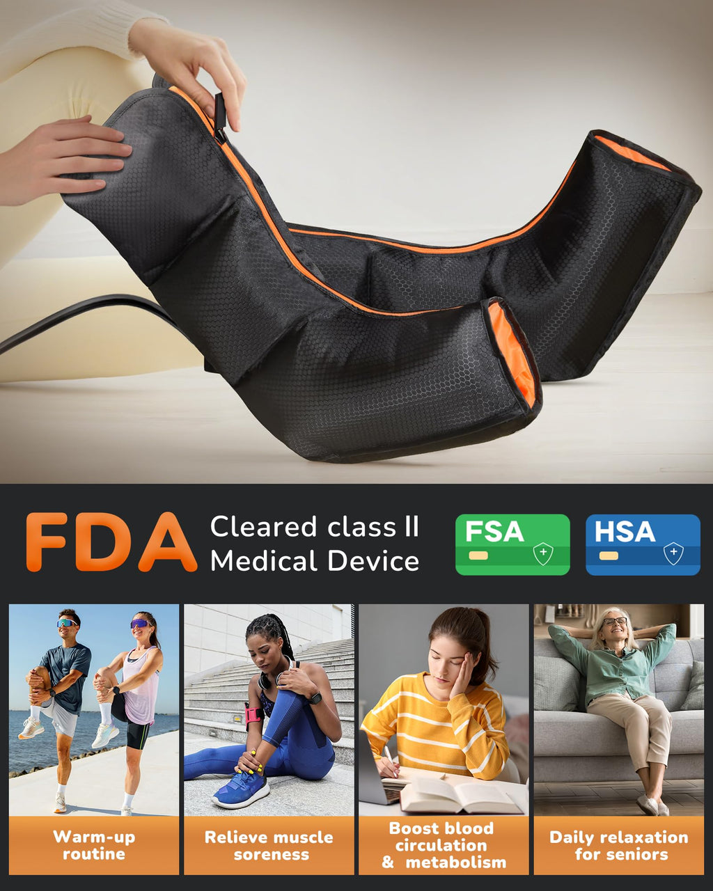 Leg Compression Massager with Heat F43383