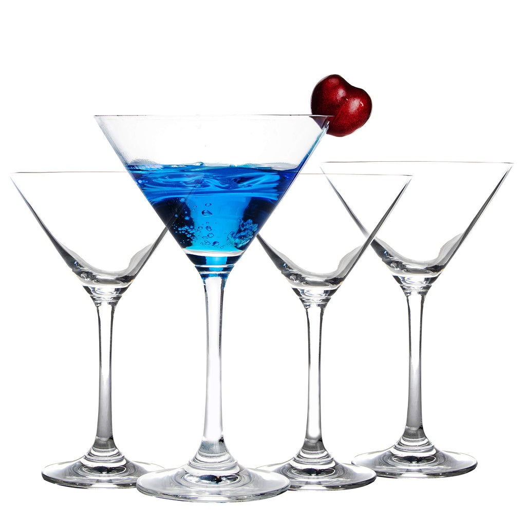 Clear 9 Ounce Set of 4 Martini Cocktail Glasses Q684770