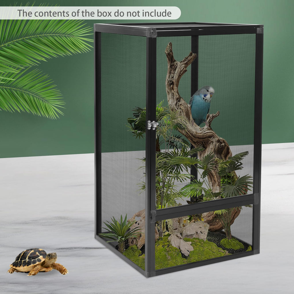 17.7x17.7x31.5 inch Aluminum Alloy Mesh Reptile Terrarium W932