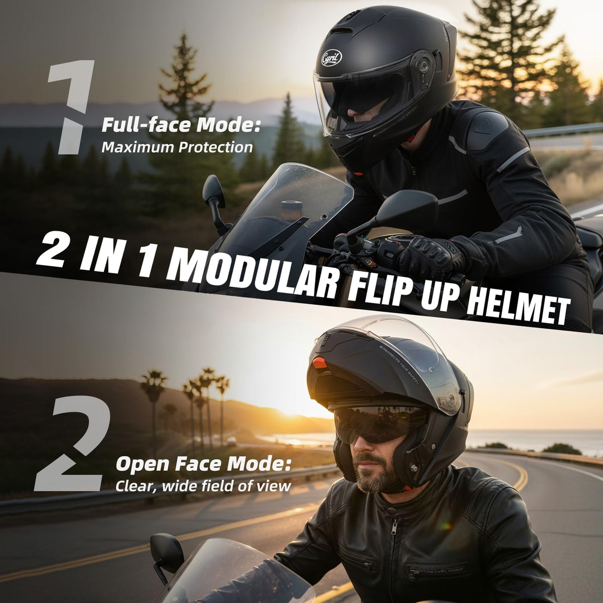 Modular Motorcycle Helmet DOT Approved M59443