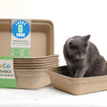 Large 6 Pack Leak Resistant Disposable Cat Litter Boxes V984662