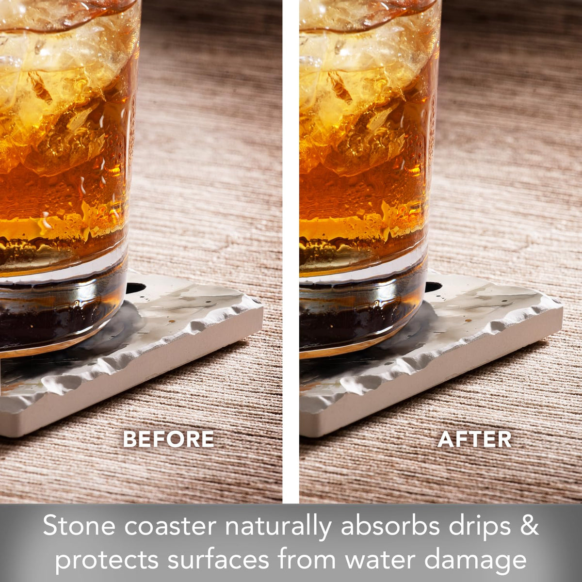 Absorbent Stone Coasters, Set of 4 P831