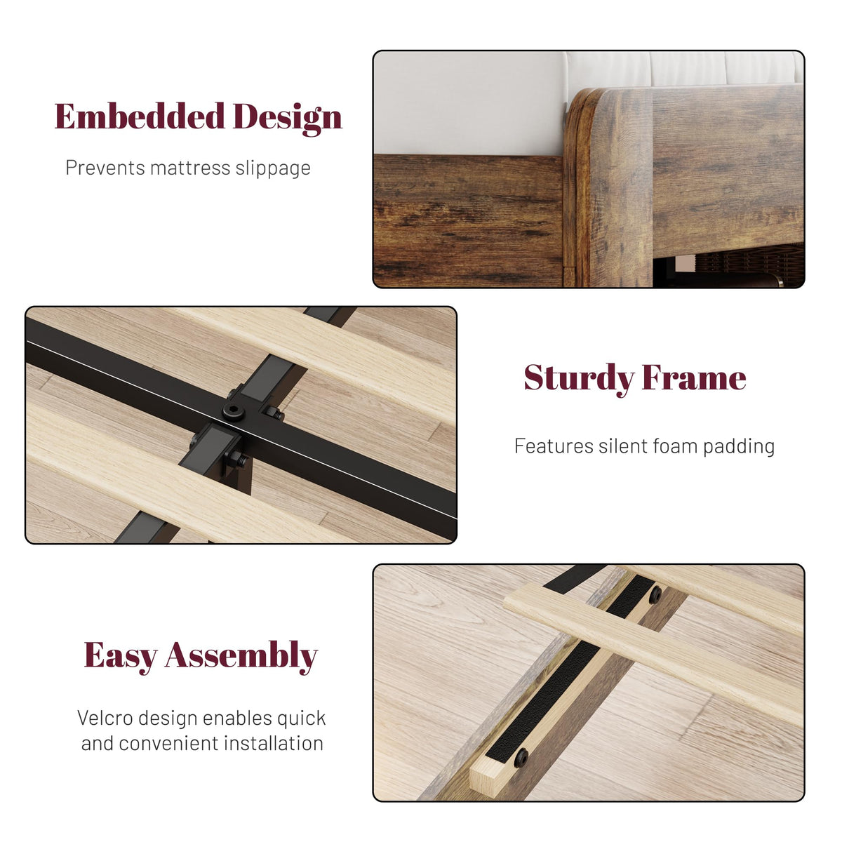 Queen Bed Frame with Storage Headboard and Charging Station E581529