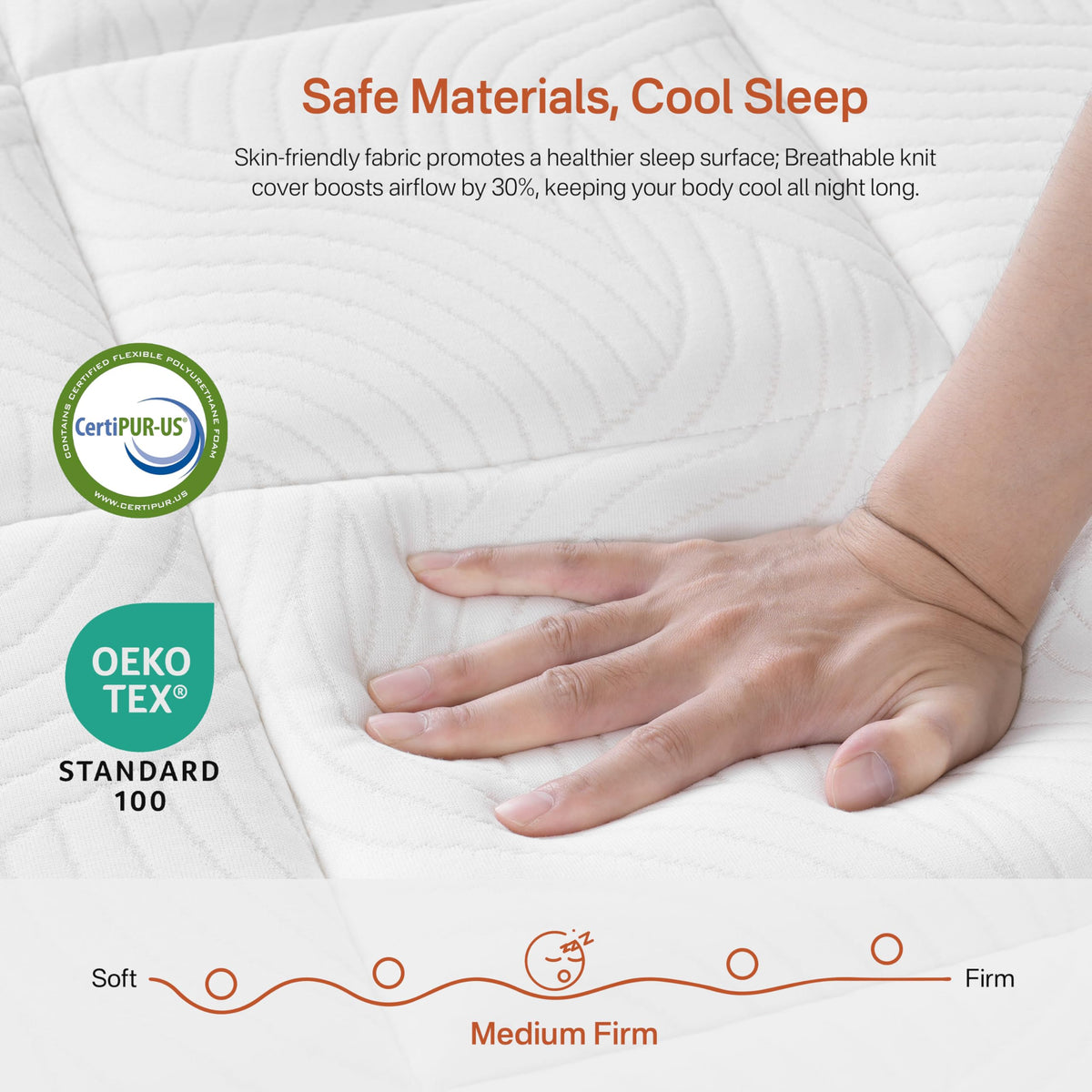 8 Inch Medium Firm Twin XL Hybrid Mattress N8940