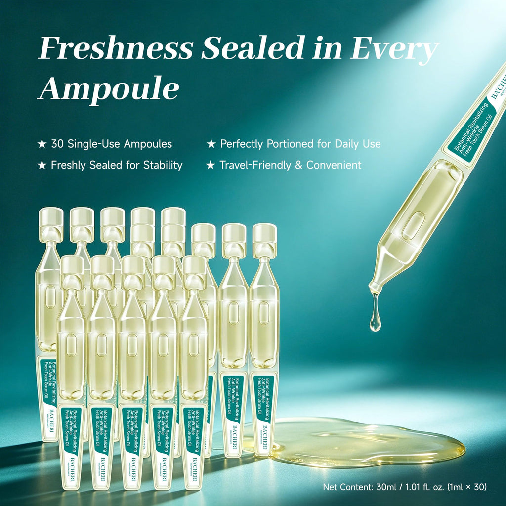 Anti-Aging Face Oil Serum Ampoules with Squalane, Camellia, Jojoba & Meadowfoam Seed Oil, 1ml x 30 Y73283
