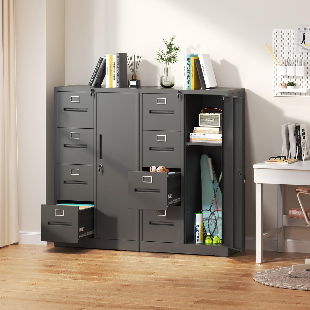4 Drawer Metal File Cabinet with Lock D907