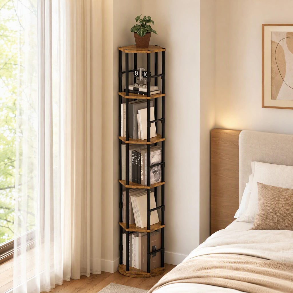 5-Tier Rotating Bookshelf Tower V350193