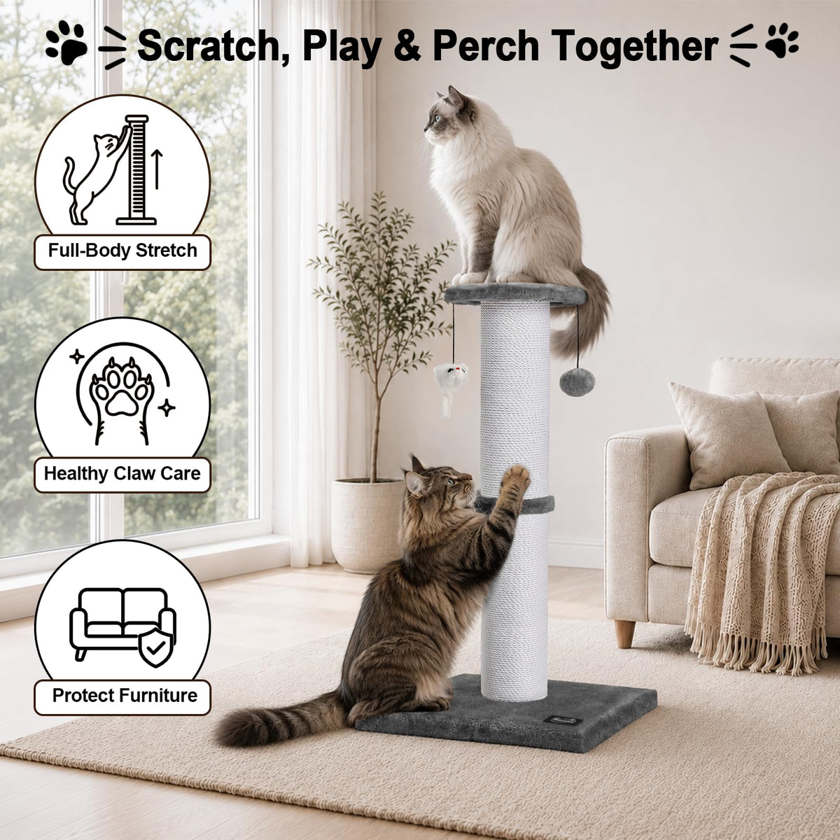 34-Inch Tall Cat Scratching Post N385