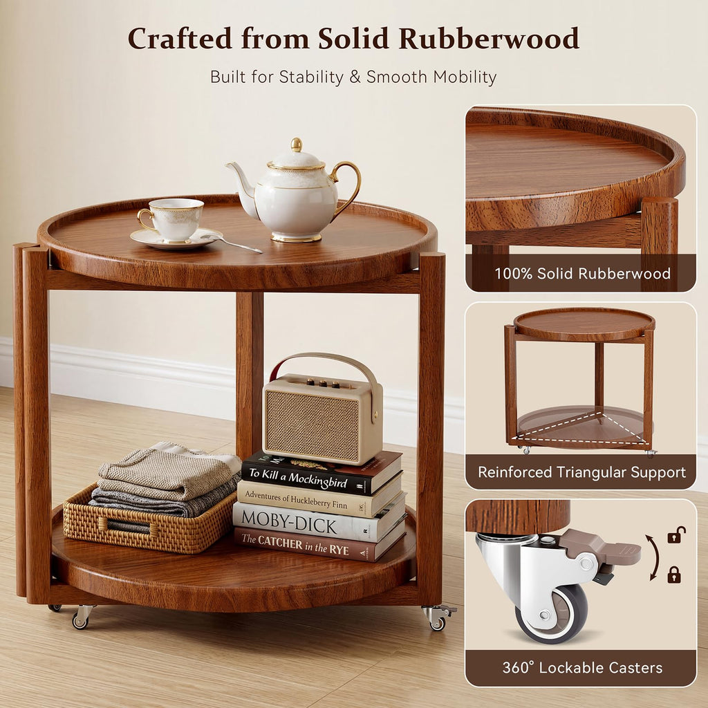 Rolling Side Table with Wheels G16808
