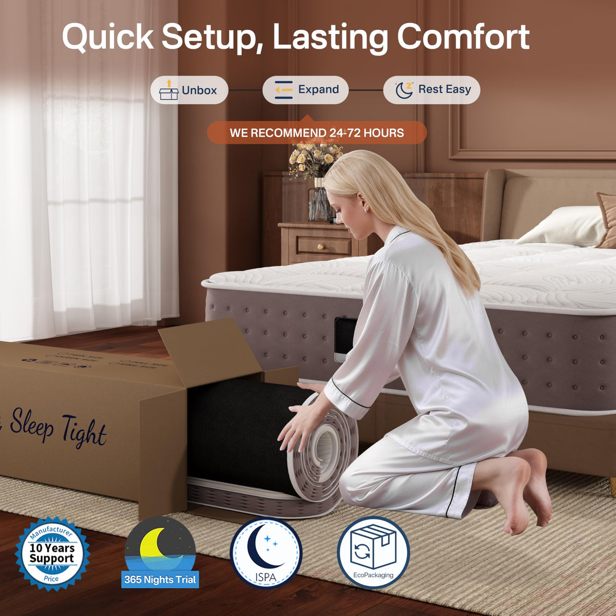 8 Inch Medium Firm Twin XL Hybrid Mattress N8940