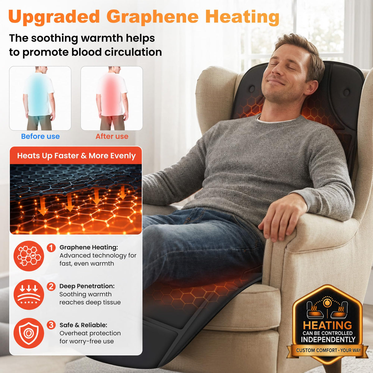 Full Body Massage Mat with Heat B8482