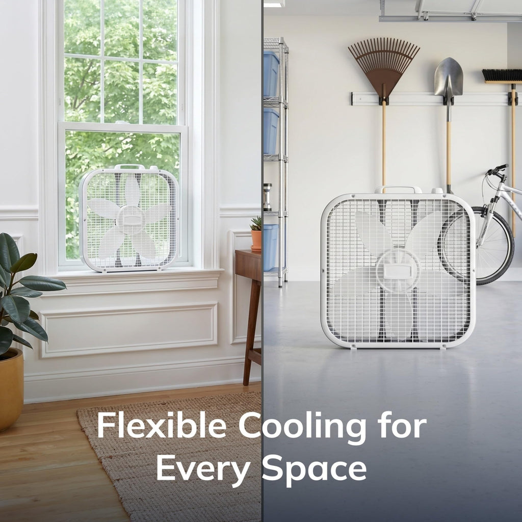White 3-Speed Box Fan E1510