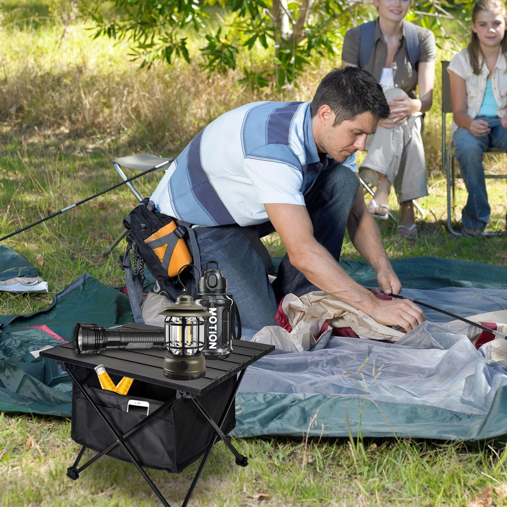 Foldable Aluminum Camping Side Table with Carry Bag D20086