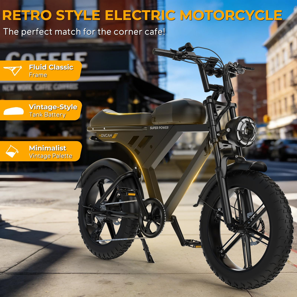 1000W Electric Bike 20" Fat Tire 7-Speed H940750