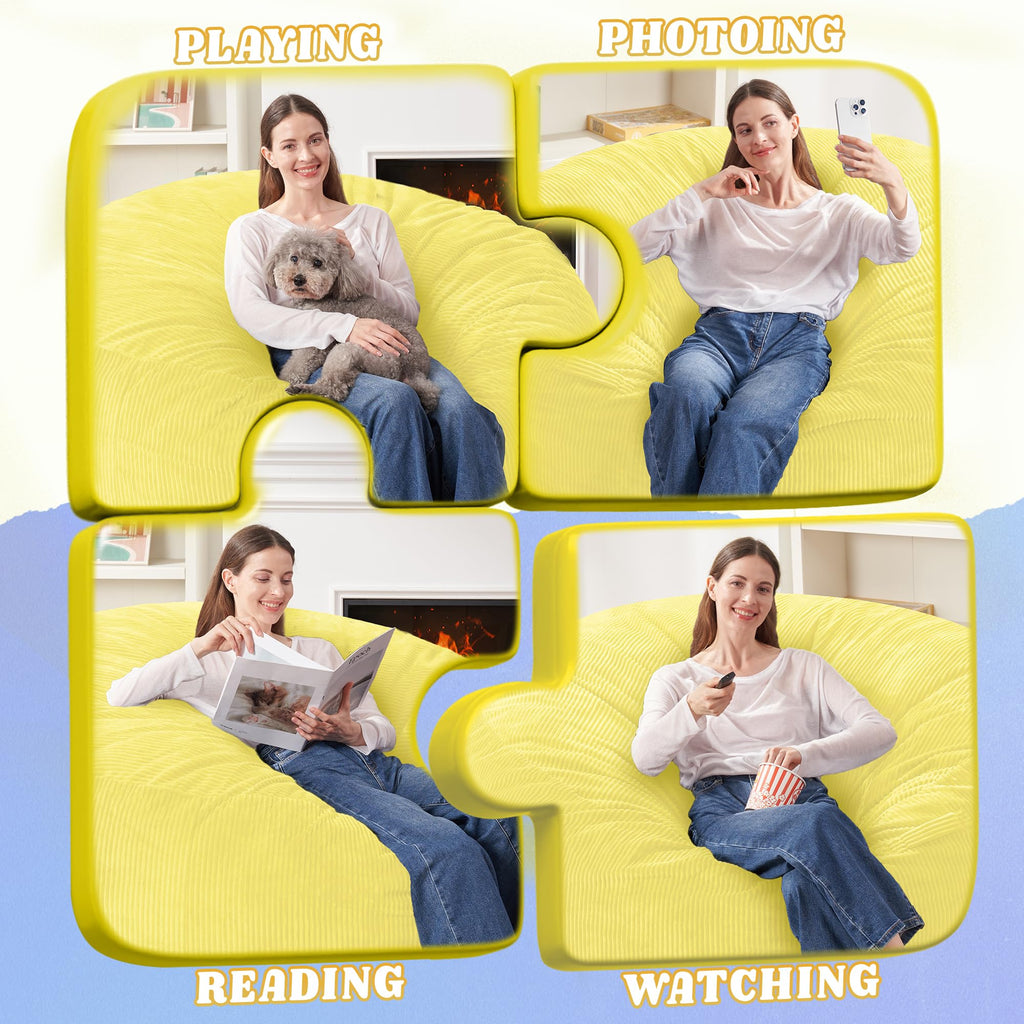 3FT Memory Foam Corduroy Bean Bag Chair K9511