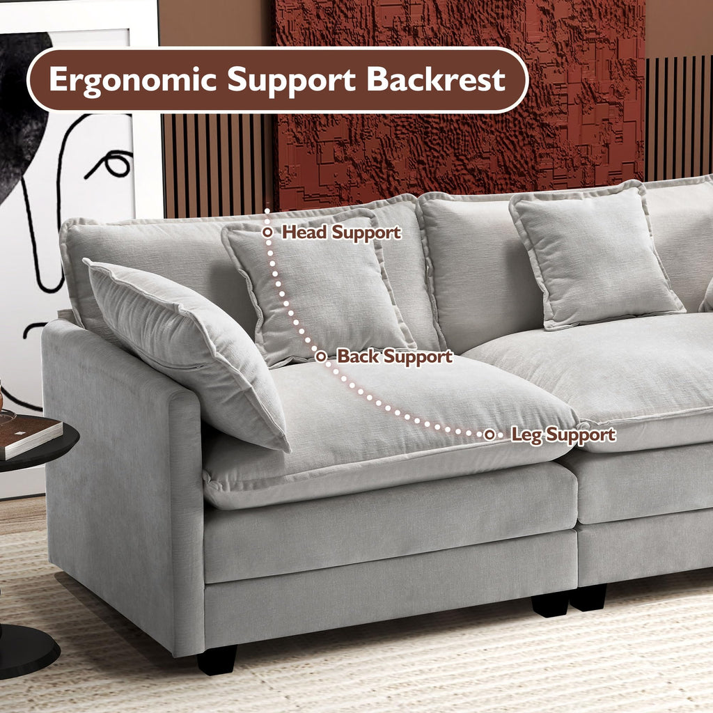 77 Inch Grey Chenille Loveseat V131121