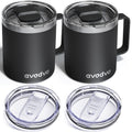 2 Pack 12oz Insulated Stainless Steel Coffee Mug with Lids W234