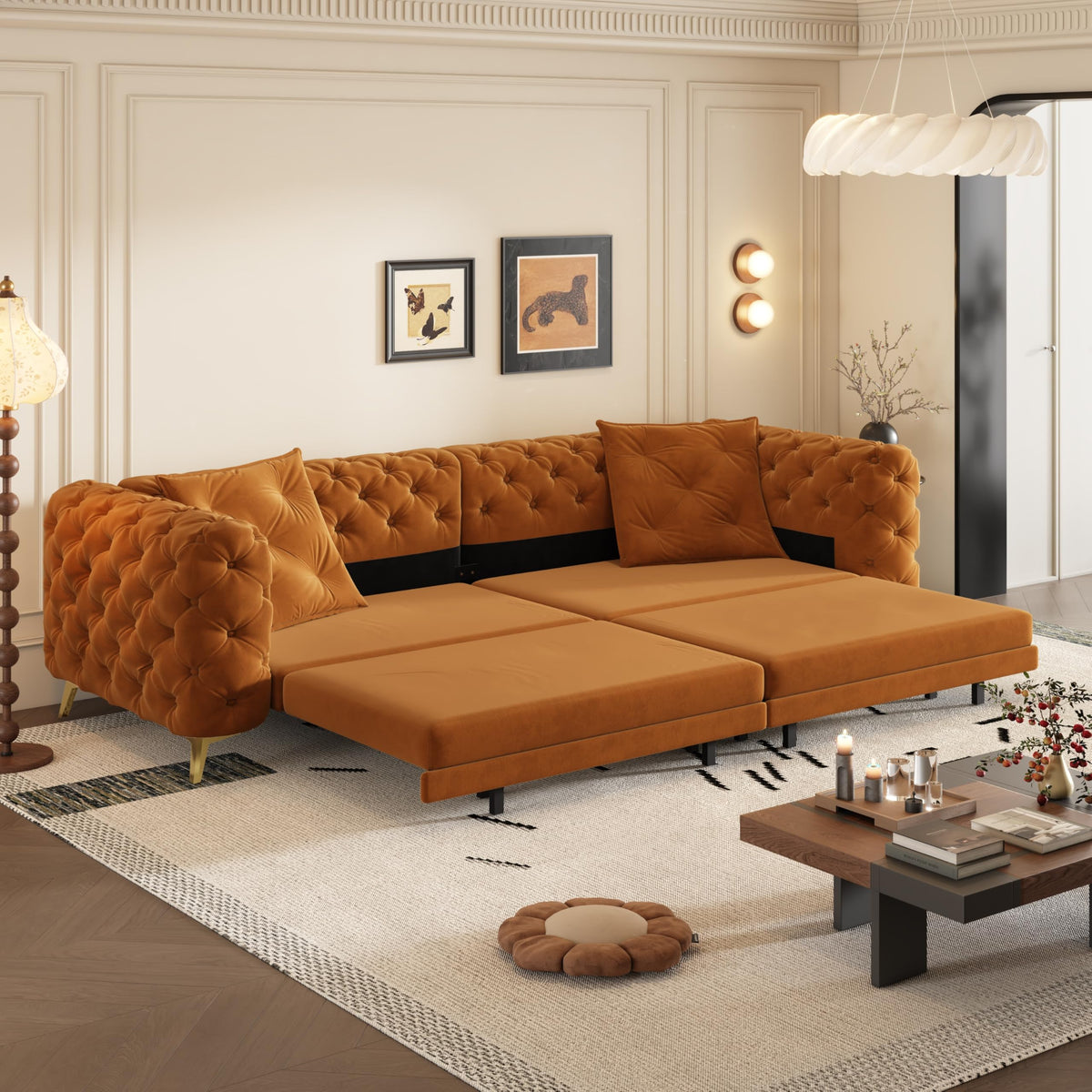 Convertible Sleeper Sofa with Ottoman L988031