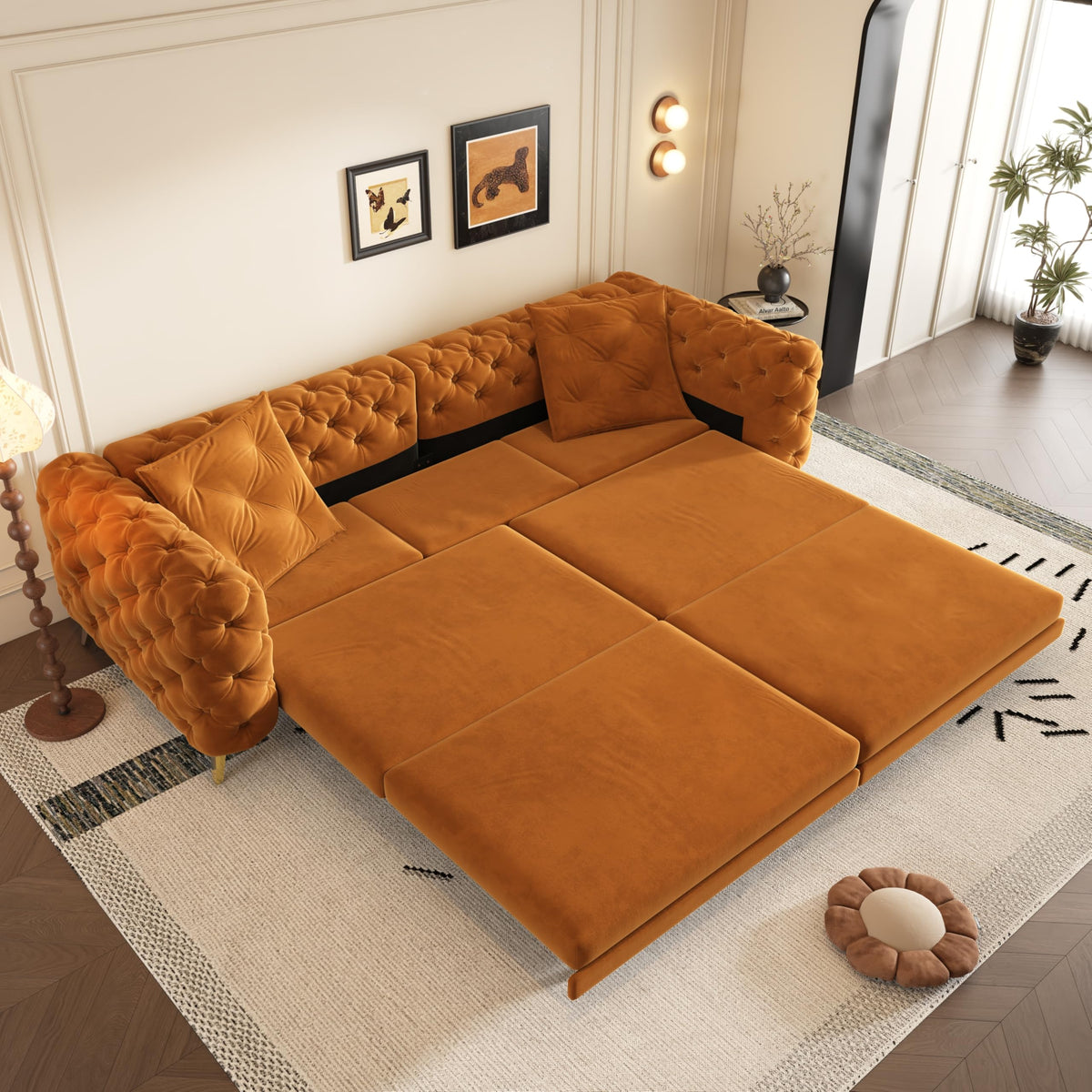 Convertible Sleeper Sofa with Ottoman L988031