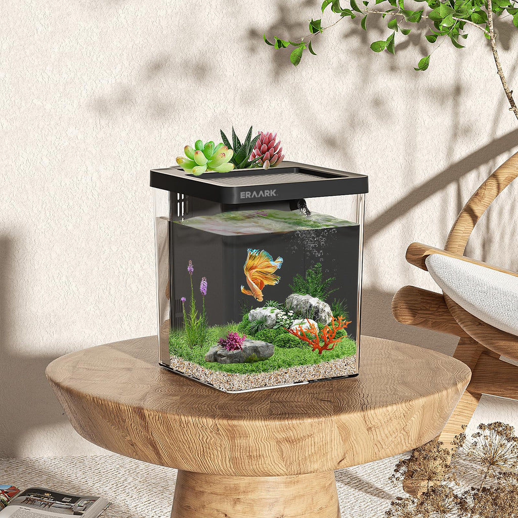 1.5 Gallon Betta Fish Tank Aquarium Kit with Filter LED Light X2897