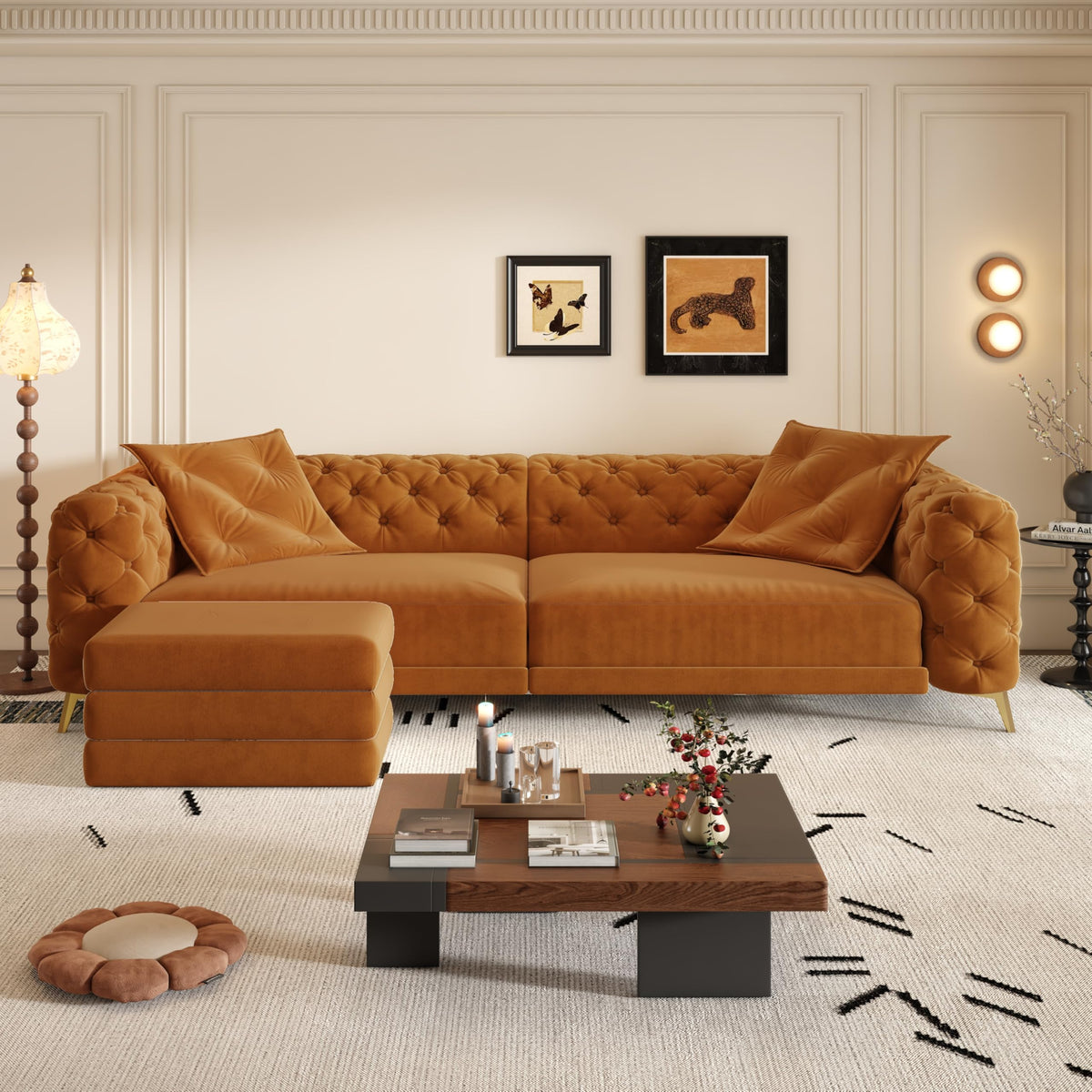 Convertible Sleeper Sofa with Ottoman L988031