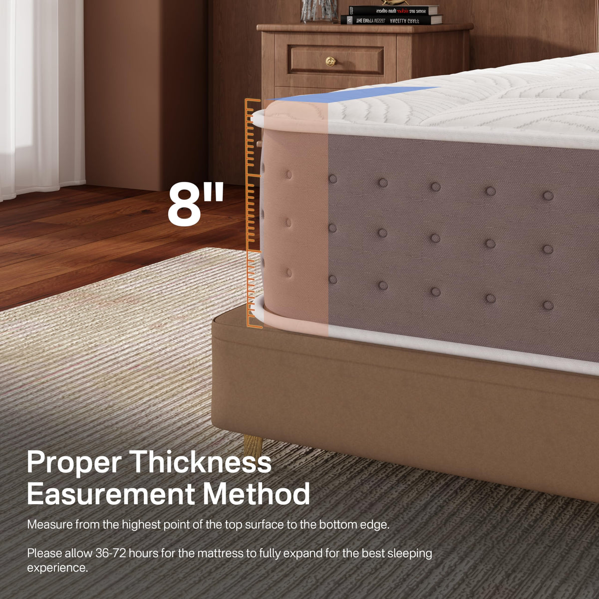 8 Inch Medium Firm Twin XL Hybrid Mattress N8940