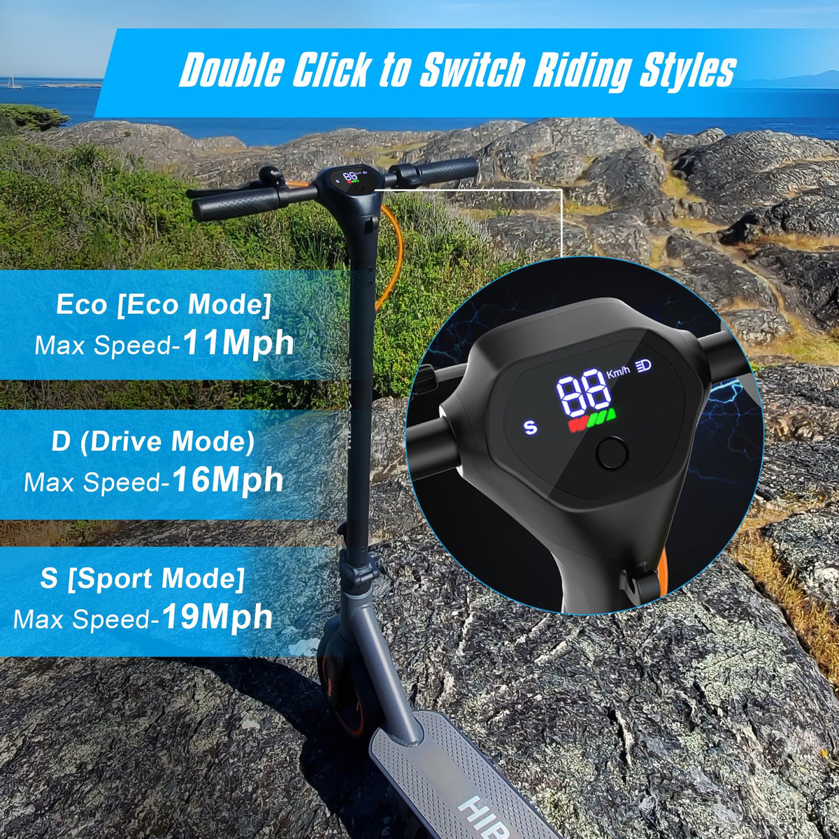 Adult Electric Scooter, 500W Motor, 40.4 Miles Long Range A225913